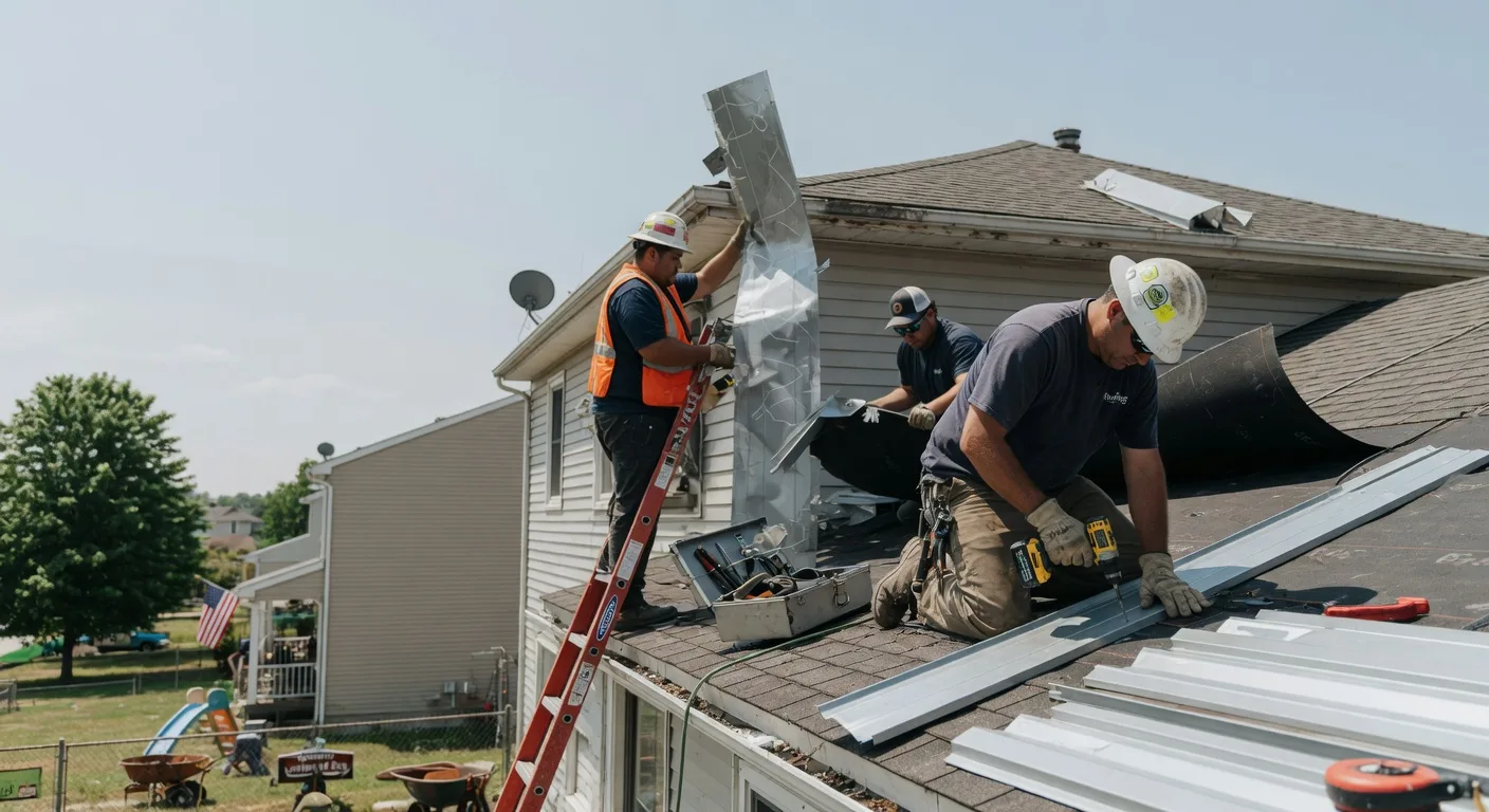 Storm Damage Metal Roof Repair in Bussey, IA